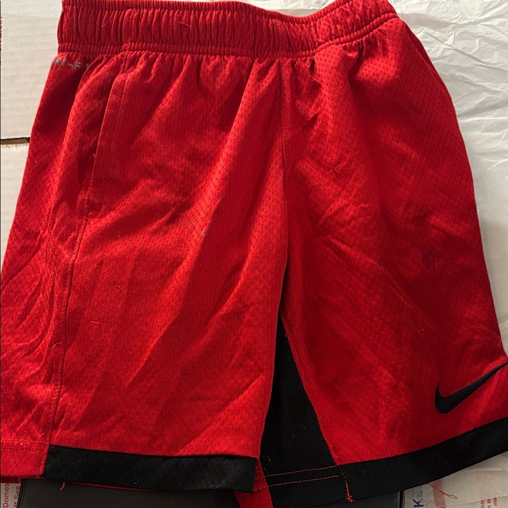 Nike Kids Red and Black Sports Shorts 7